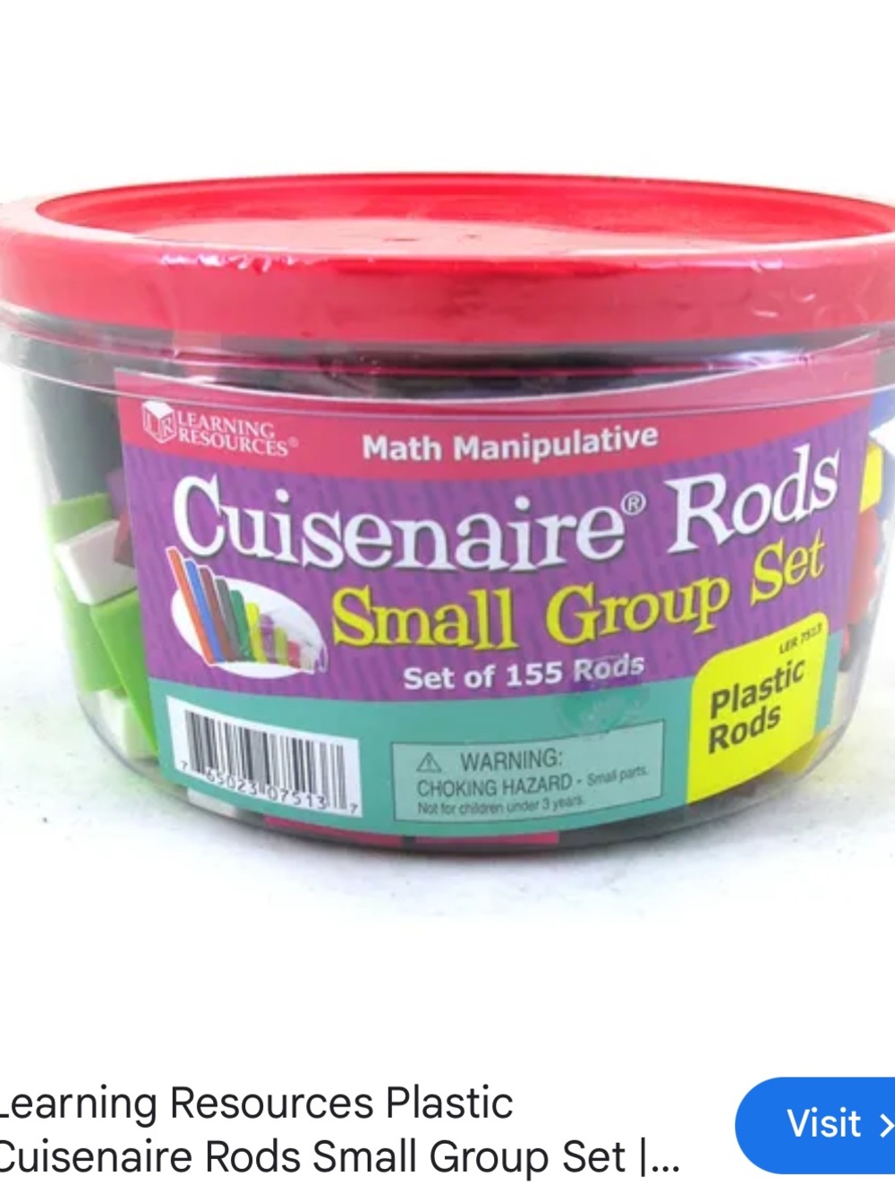 Learning Resource Small Group Set– Wooden Math Manipulatives Storage Tub